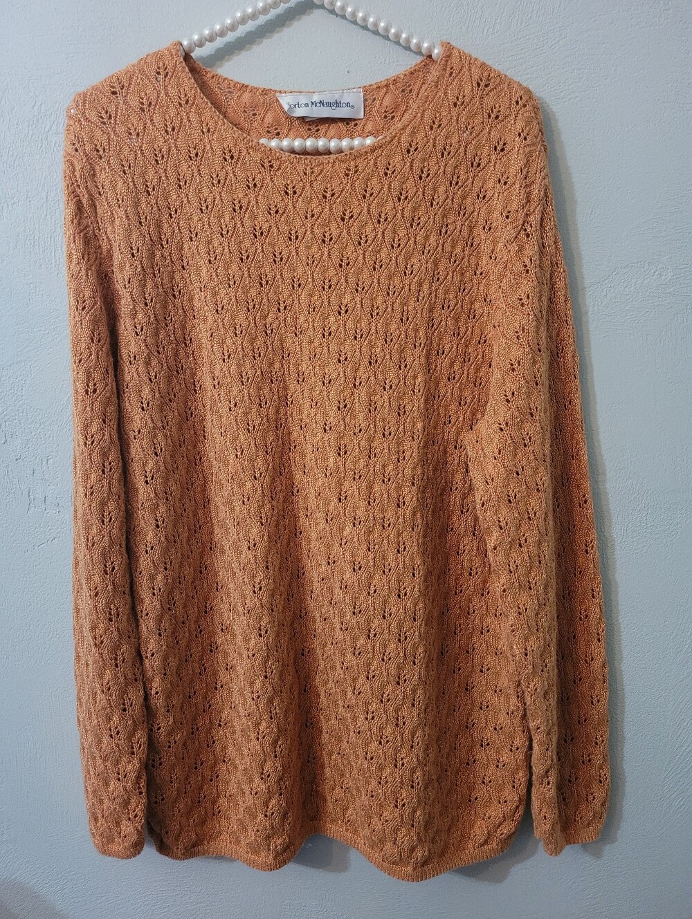 Norton McNaughton Vintage Knit Orange Sweater Size Large